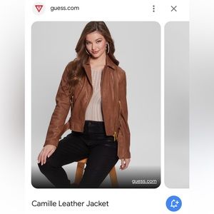 NWT Guess Camille Leather Jacket, Sz L